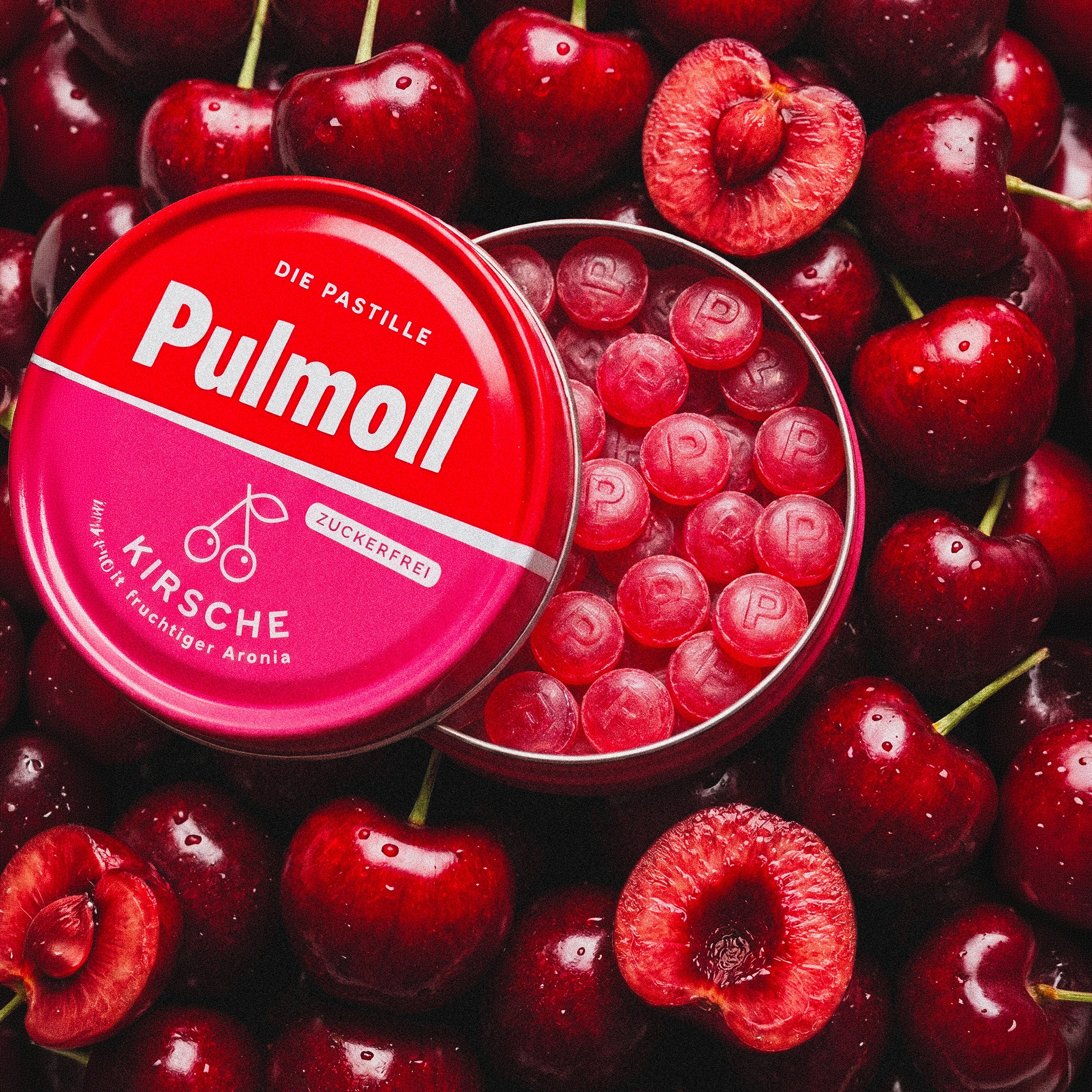 Pulmoll Kirsche zuckerfrei – 10 × 50 g Karton