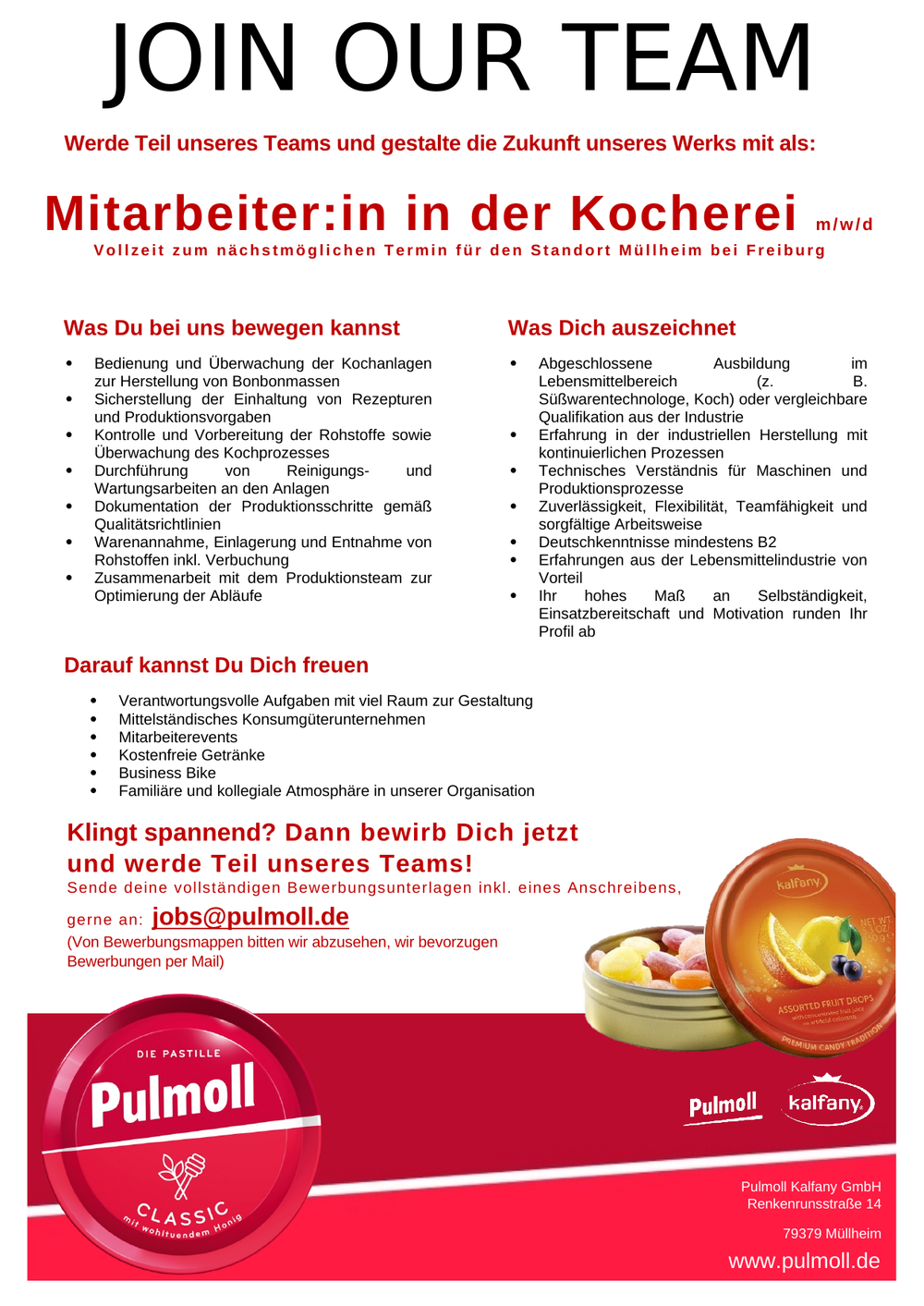 Mitarbeiter:in in der Kocherei (m/w/d)