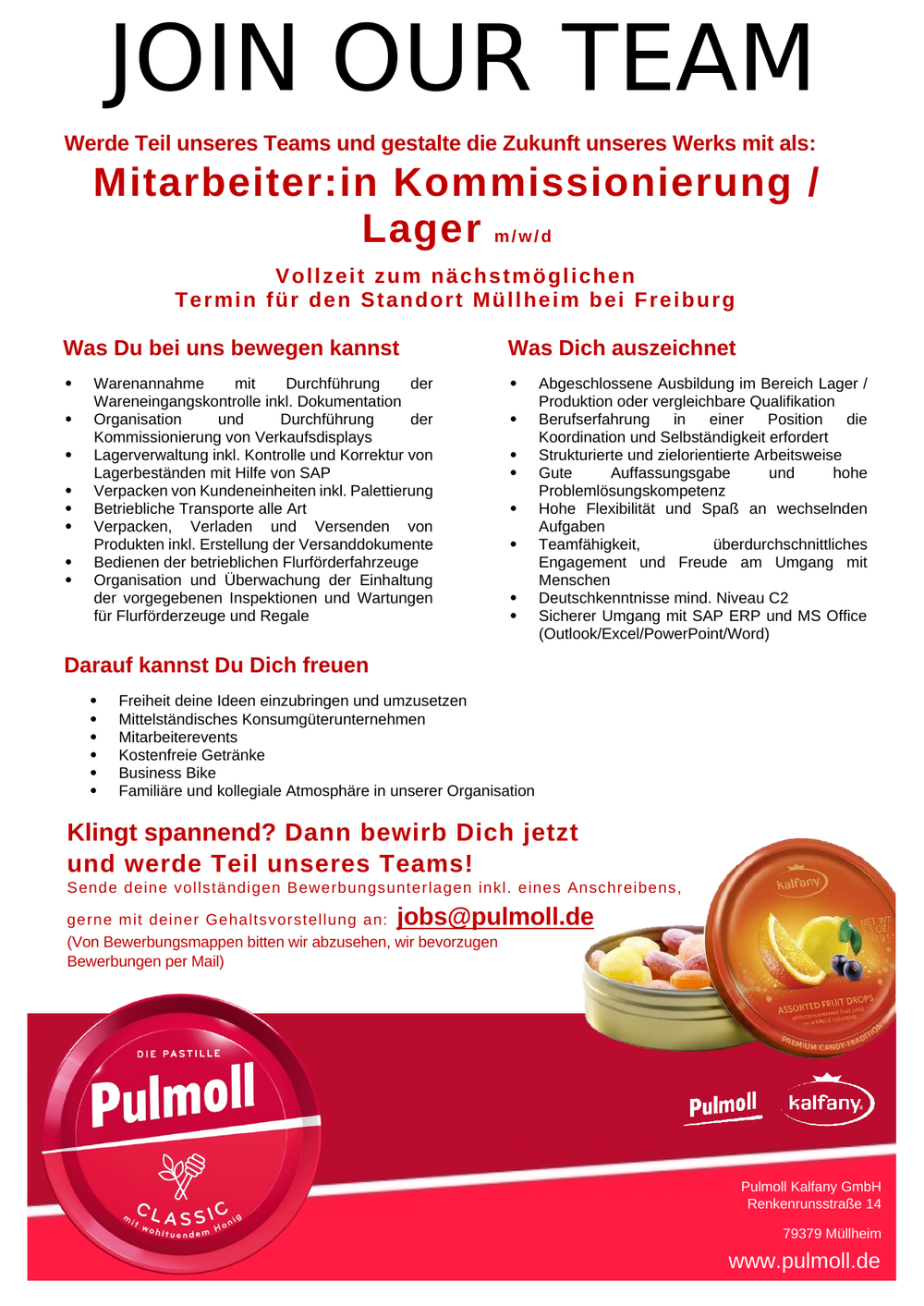 Mitarbeiter:in Kommissionierung / Lager (m/w/d)